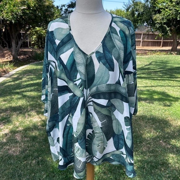 Show Me Your Mumu Green Palm Leaf Motif Print Size Small - Picture 2 of 7
